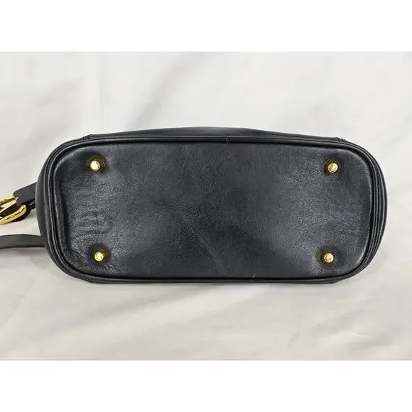 LANCEL VINTAGE BLACK LEATHER SHOULDER BAG – FRONT FLAP – MADE IN ITALY 10"x8"x4" - Picture 3 of 16